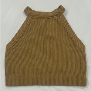 Aerie Brown Ribbed Crop Top